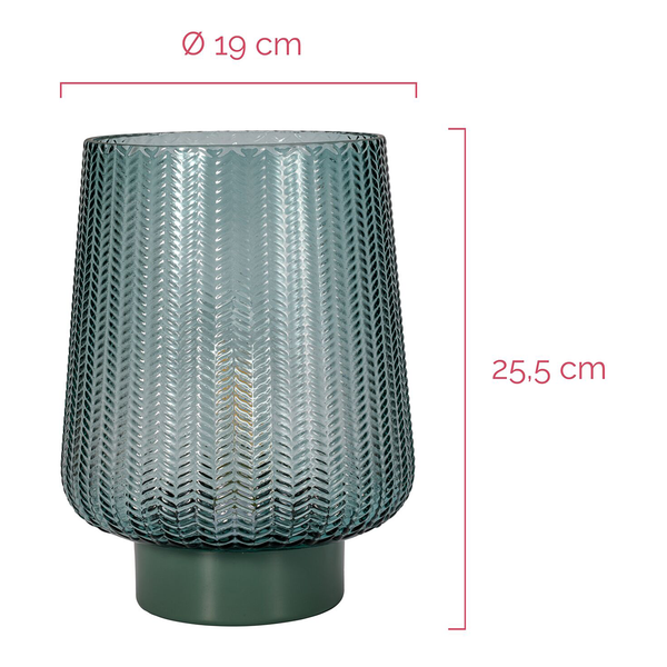 Tischleuchte Glamour Typ B - Aluminium / Farbglas - 1-flammig - Türkis