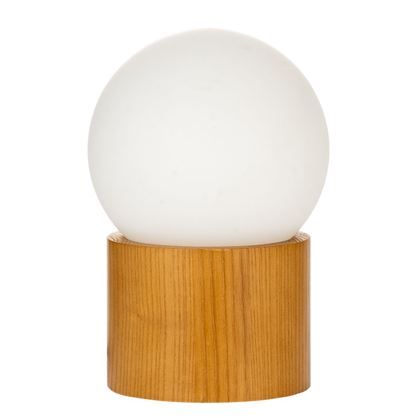 Tischleuchte Woody Shine - Echtholzfurnier / Opalglas - Esche / Weiß - 1-flammig