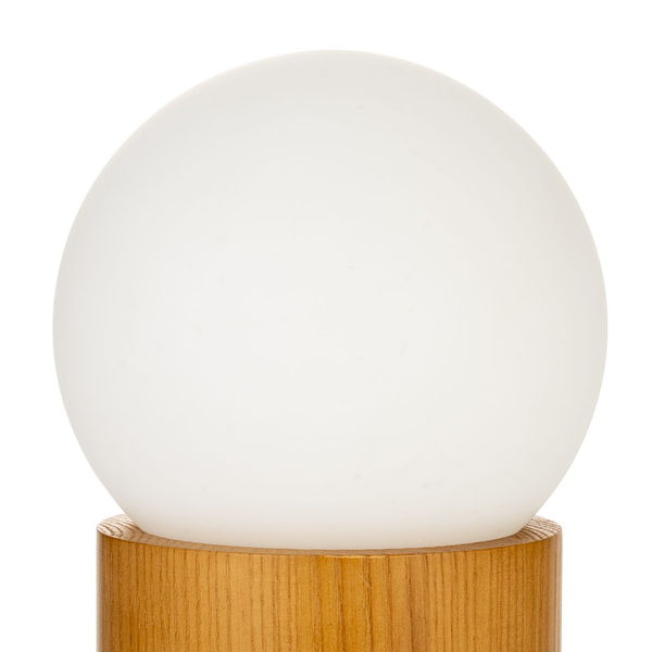 Tischleuchte Woody Shine - Echtholzfurnier / Opalglas - Esche / Weiß - 1-flammig