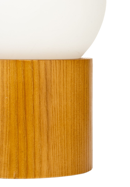 Tischleuchte Woody Shine - Echtholzfurnier / Opalglas - Esche / Weiß - 1-flammig