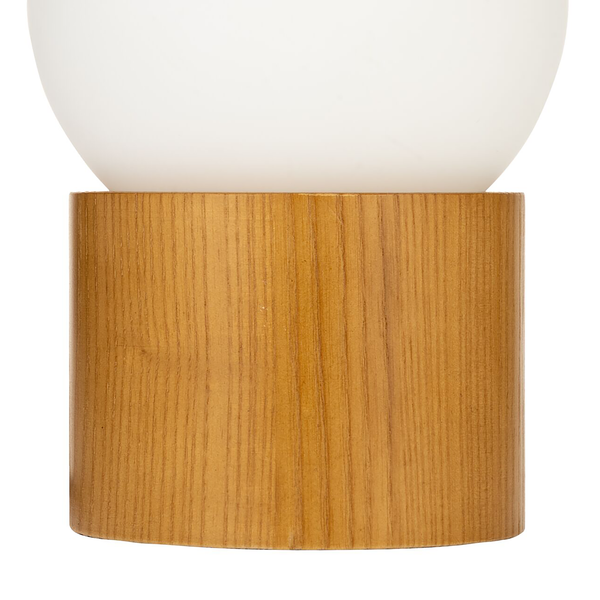 Tischleuchte Woody Shine - Echtholzfurnier / Opalglas - Esche / Weiß - 1-flammig