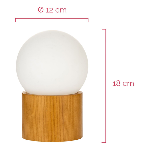 Tischleuchte Woody Shine - Echtholzfurnier / Opalglas - Esche / Weiß - 1-flammig