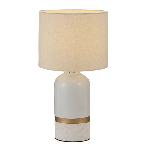 Tischleuchte Glowing Soul - Keramik - Beige / Gold - 1-flammig