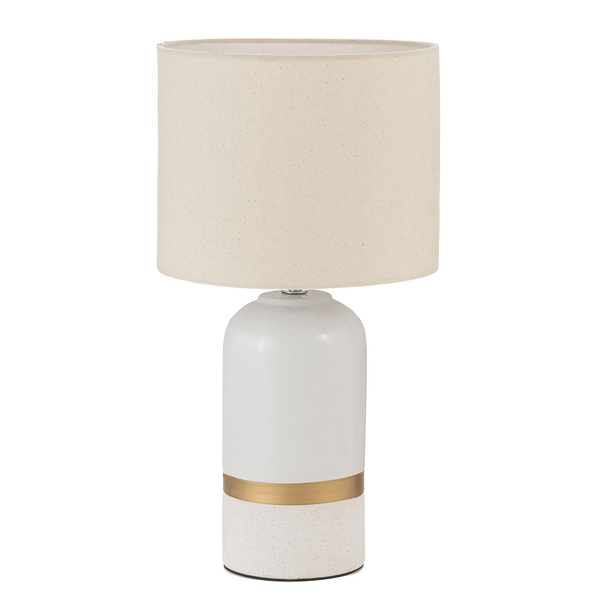 Tischleuchte Glowing Soul - Keramik - Beige / Gold - 1-flammig