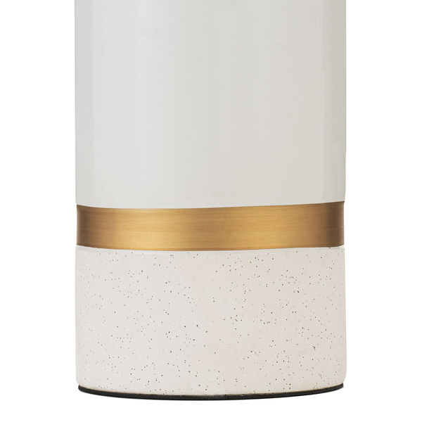 Tischleuchte Glowing Soul - Keramik - Beige / Gold - 1-flammig