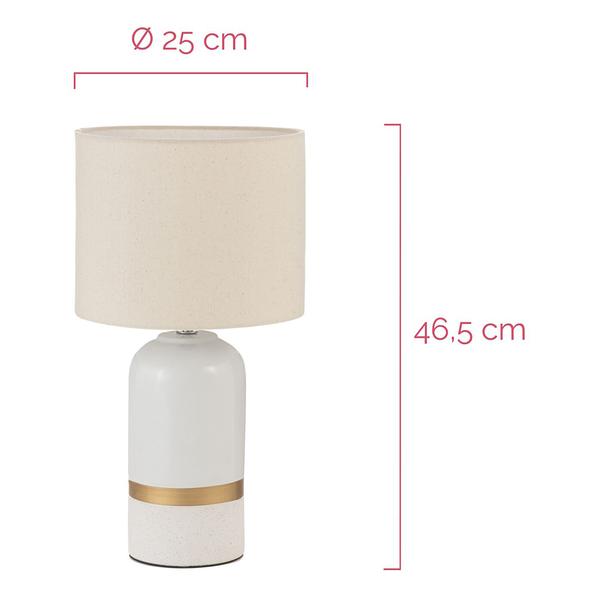 Tischleuchte Glowing Soul - Keramik - Beige / Gold - 1-flammig