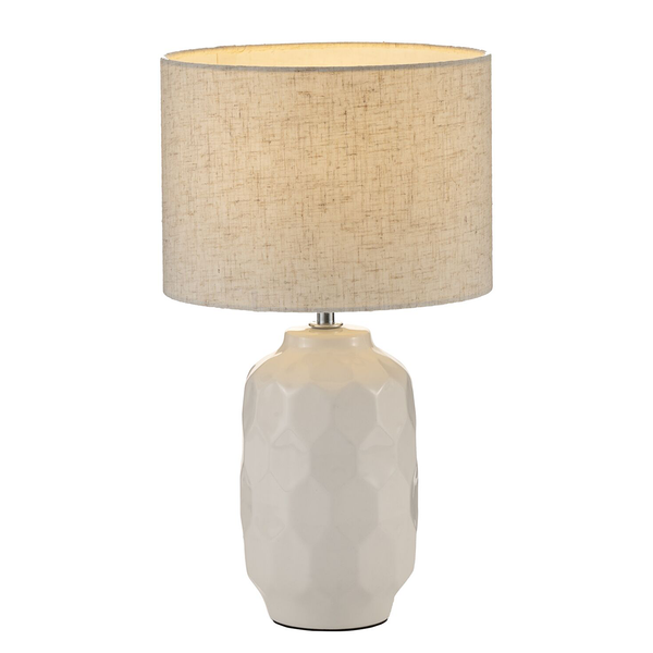 Tischleuchte Charming Sparkle - Keramik - Beige - 1-flammig