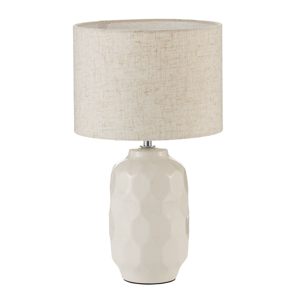 Tischleuchte Charming Sparkle - Keramik - Beige - 1-flammig