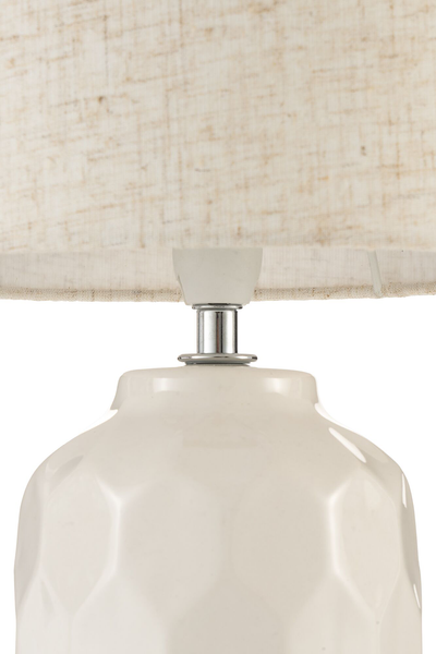 Tischleuchte Charming Sparkle - Keramik - Beige - 1-flammig