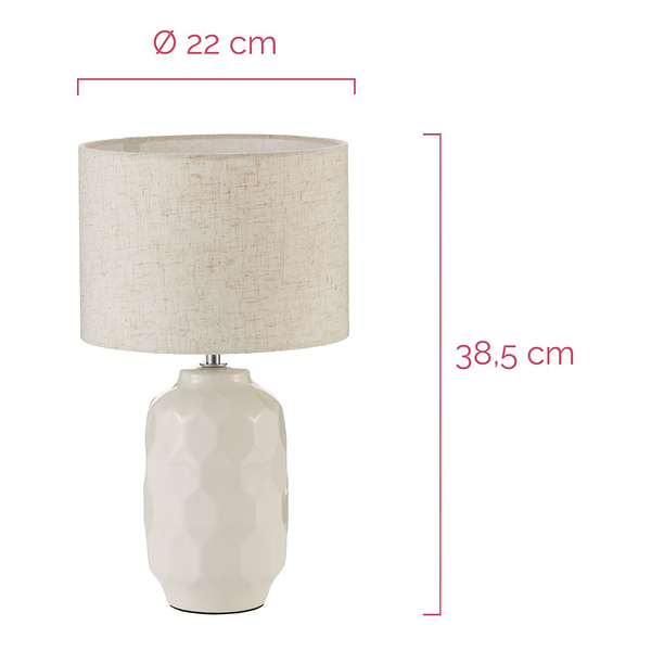 Tischleuchte Charming Sparkle - Keramik - Beige - 1-flammig