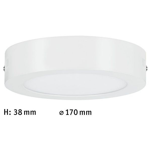 LED-Deckenleuchte Lunar Rund - Aluminium - 1-flammig - Weiß - Durchmesser: 17 cm