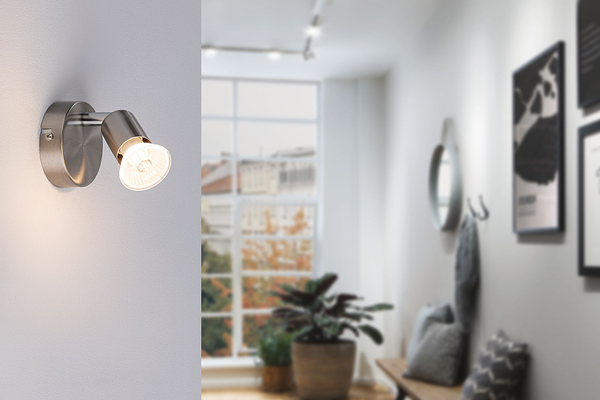 Wandleuchte Spotlight Carolina - Metall - 1-flammig - Silber