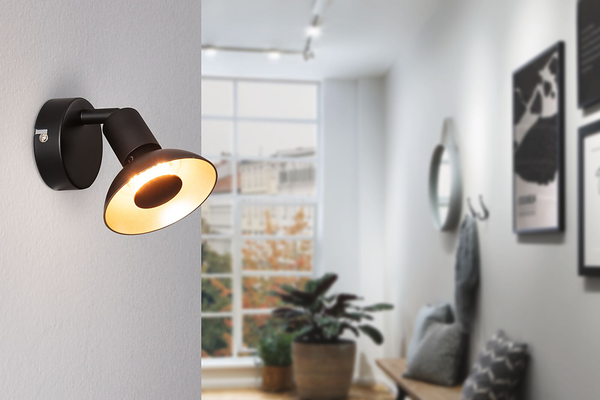 Wandleuchte Spotlight Carolina - Metall - 1-flammig - Schwarz