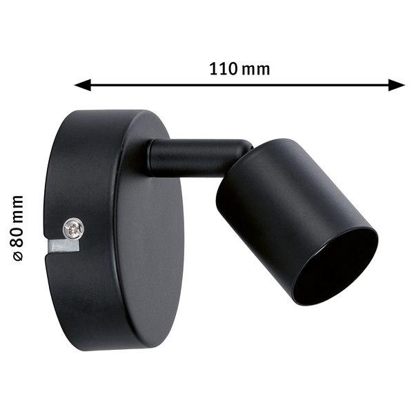 Wandleuchte Spotlight Carolina - Metall - 1-flammig - Schwarz