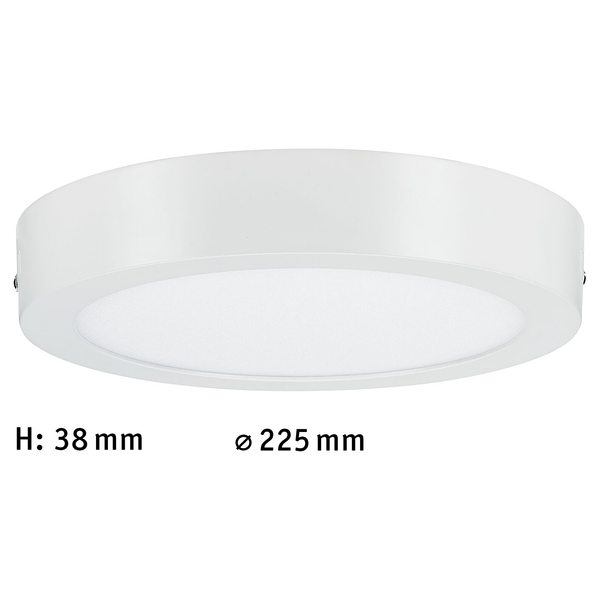 LED-Deckenleuchte Lunar Rund - Aluminium - 1-flammig - Weiß - Durchmesser: 23 cm