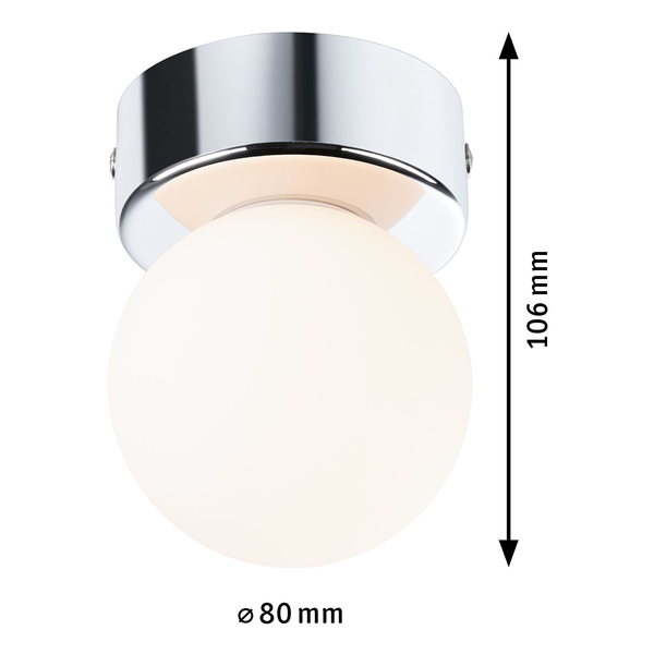 Deckenleuchte Gove - Opalglas / Chrom - 1-flammig - Chrom - Durchmesser: 8 cm