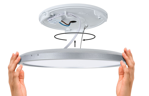 LED-Deckenleuchte Atria Shine Rund - Kunststoff - 1-flammig - Schwarz - Durchmesser: 29 cm - Universalweiß