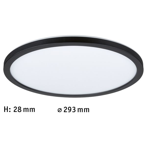 LED-Deckenleuchte Atria Shine Rund - Kunststoff - 1-flammig - Schwarz - Durchmesser: 29 cm - Universalweiß