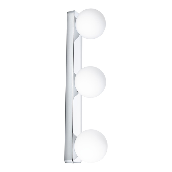 Wandleuchte Gove Balken - Opalglas / Chrom - 3-flammig - Chrom