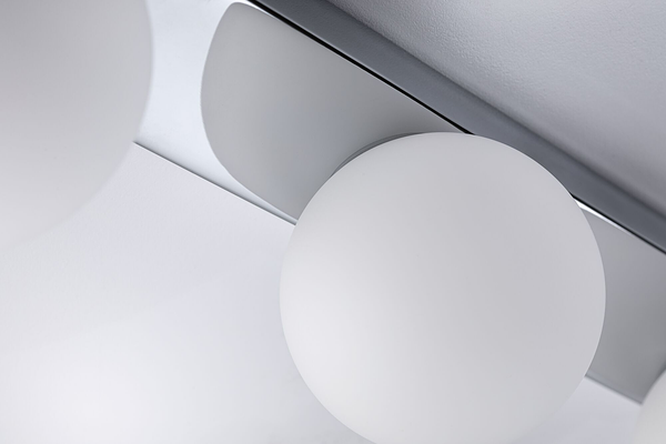 Wandleuchte Gove Balken - Opalglas / Chrom - 3-flammig - Chrom