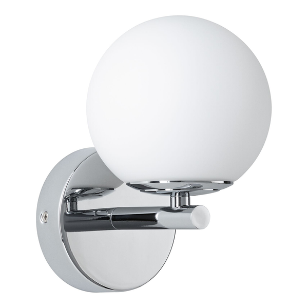 Wandleuchte Gove - Opalglas / Chrom - 1-flammig - Chrom