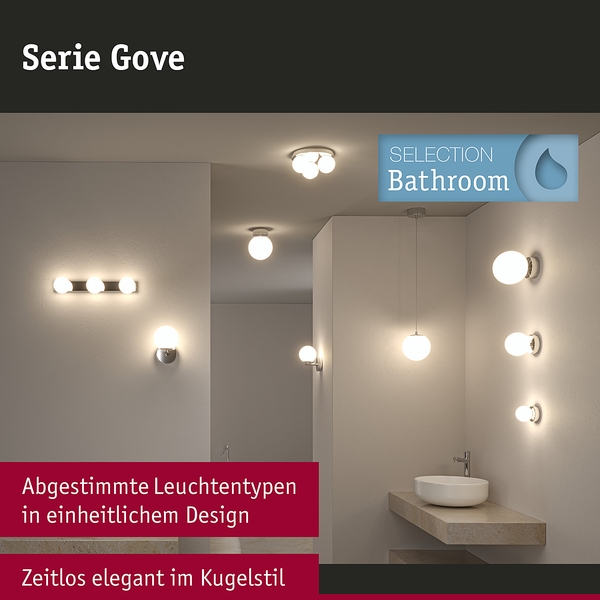 Wandleuchte Gove - Opalglas / Chrom - 1-flammig - Chrom