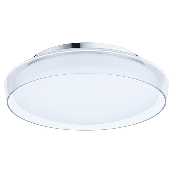 Deckenleuchte Luena - Chrom / Klarglas - Silber / Weiß - 1-flammig - Durchmesser: 35 cm