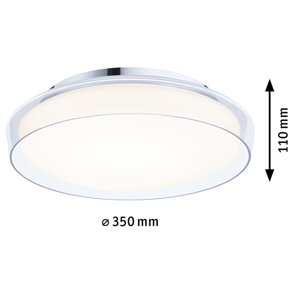 Deckenleuchte Luena - Chrom / Klarglas - Silber / Weiß - 1-flammig - Durchmesser: 35 cm