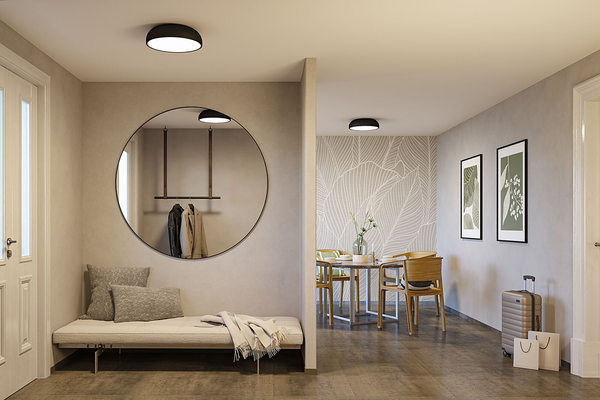 Deckenleuchte Oka - Acrylglas - 1-flammig - Schwarz