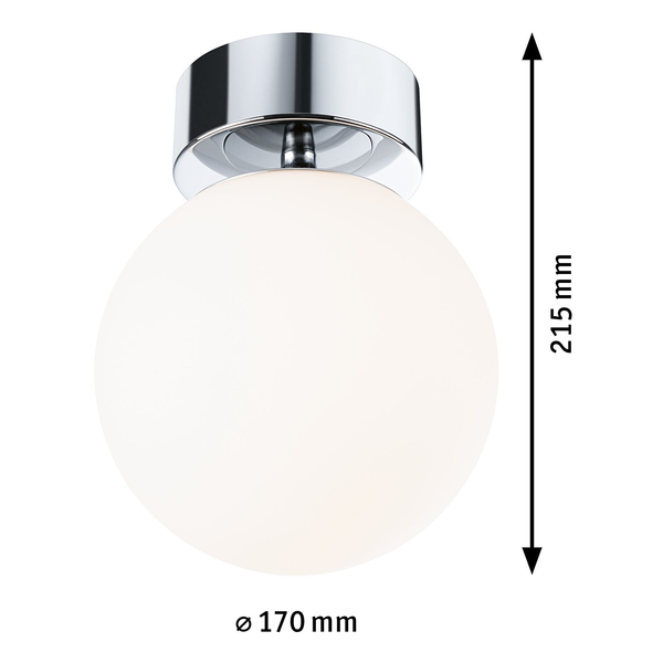 Deckenleuchte Gove - Opalglas / Chrom - 1-flammig - Chrom - Durchmesser: 17 cm