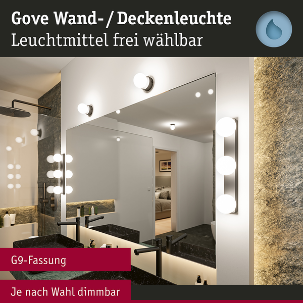 Wandleuchte Gove Balken - Opalglas / Aluminium - 3-flammig - Schwarz