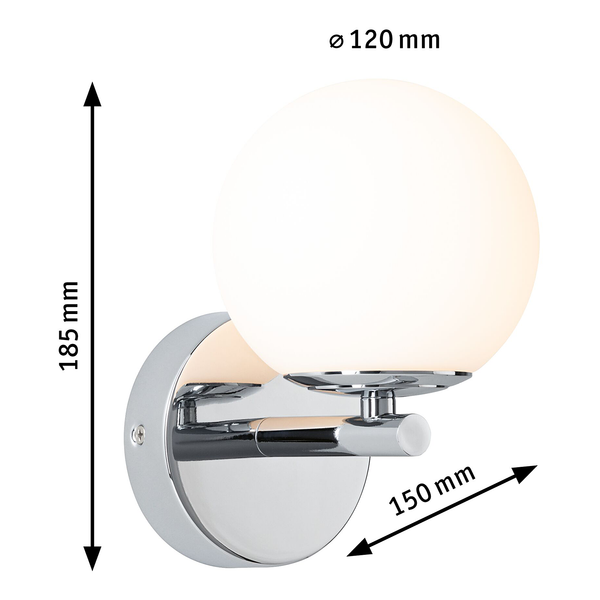 Wandleuchte Gove - Opalglas / Aluminium - 1-flammig - Schwarz