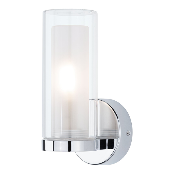 Wandleuchte Luena - Chrom / Klarglas - Silber / Weiß - Flammenanzahl: 1