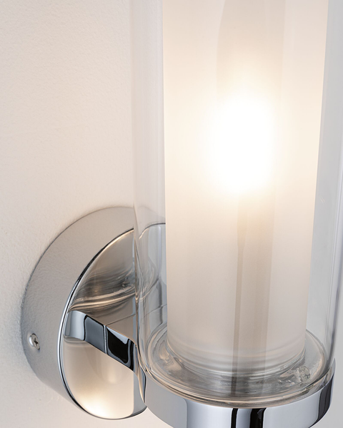 Wandleuchte Luena - Chrom / Klarglas - Silber / Weiß - Flammenanzahl: 1