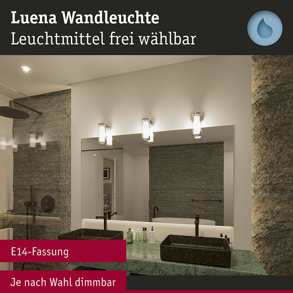 Wandleuchte Luena - Chrom / Klarglas - Silber / Weiß - Flammenanzahl: 1