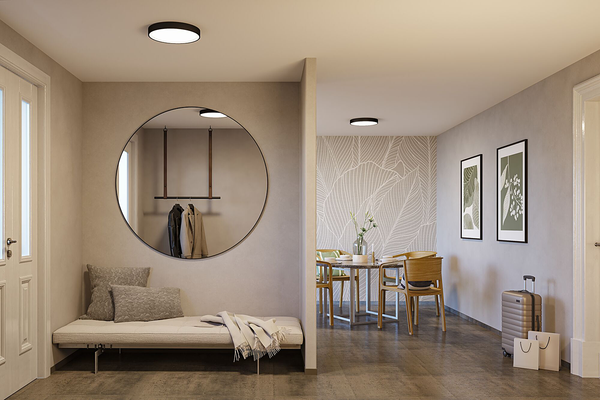 Deckenleuchte Tega - Acrylglas - 1-flammig - Schwarz