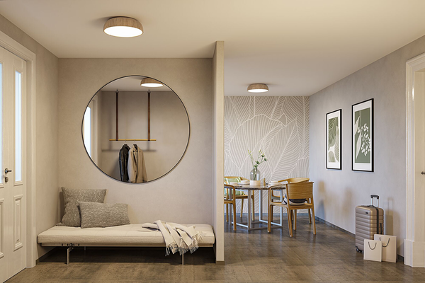 Deckenleuchte Oka - Acrylglas - 1-flammig - Hellbraun