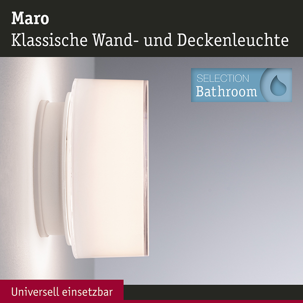 Deckenleuchte Maro Rund - Acrylglas - Weiß - 1-flammig