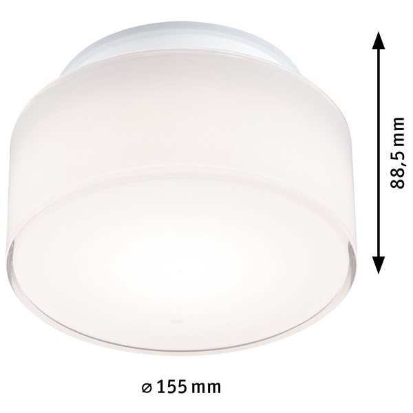 Deckenleuchte Maro Rund - Acrylglas - Weiß - 1-flammig