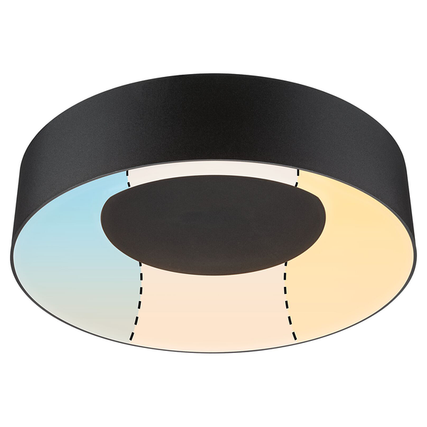 Deckenleuchte Casca - Aluminium / Kunststoff - Schwarz - Durchmesser: 30 cm