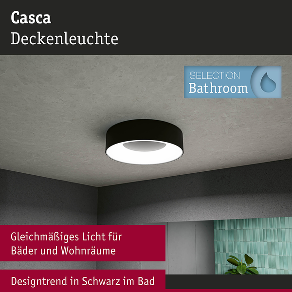 Deckenleuchte Casca - Aluminium / Kunststoff - Schwarz - Durchmesser: 30 cm