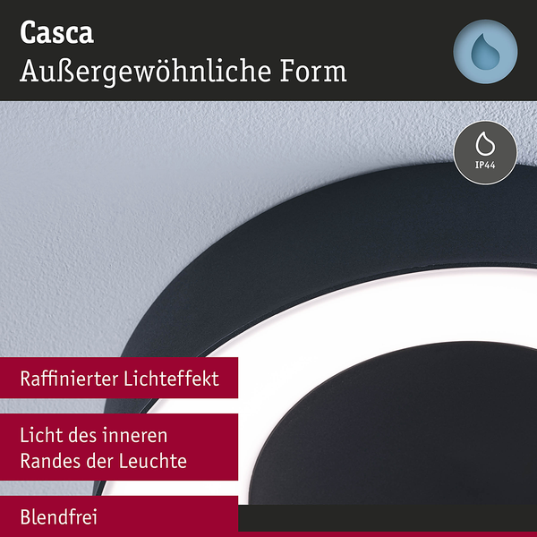 Deckenleuchte Casca - Aluminium / Kunststoff - Schwarz - Durchmesser: 30 cm