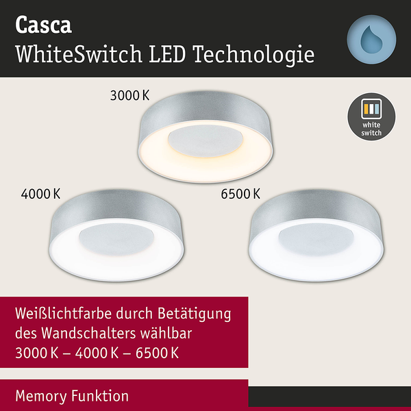 Deckenleuchte Casca - Aluminium / Kunststoff - Schwarz - Durchmesser: 30 cm