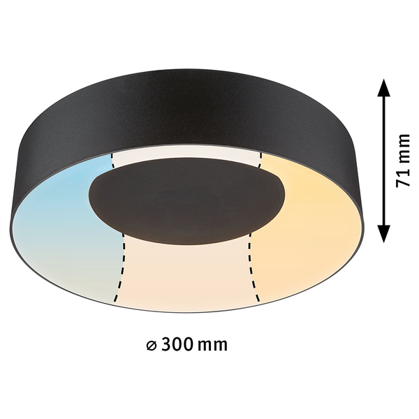 Deckenleuchte Casca - Aluminium / Kunststoff - Schwarz - Durchmesser: 30 cm