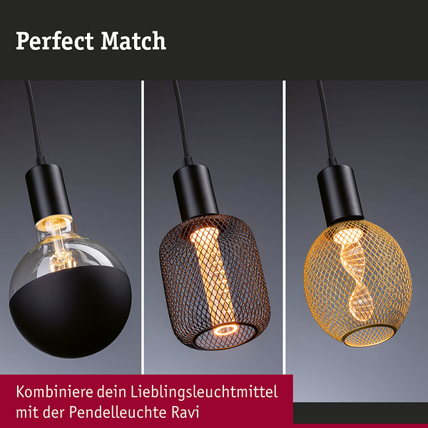 Pendelleuchte Ravi - Aluminium -1-flammig - Schwarz