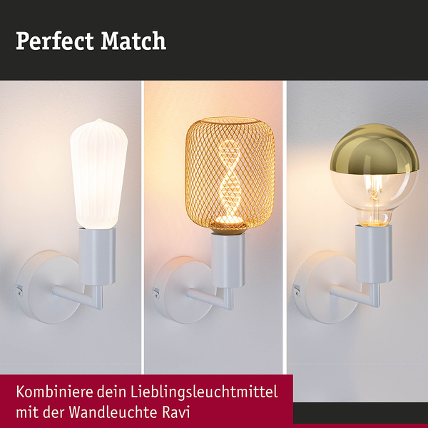 Wandleuchte Ravi - Aluminium -1-flammig - Weiß