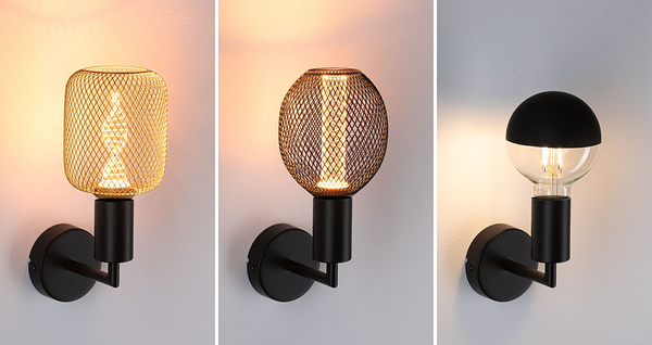 Wandleuchte Ravi - Aluminium -1-flammig - Schwarz