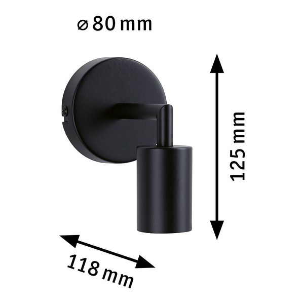 Wandleuchte Ravi - Aluminium -1-flammig - Schwarz