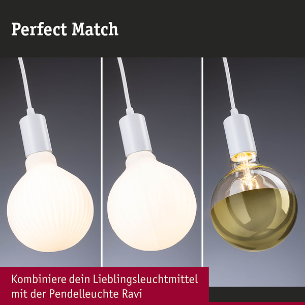 Pendelleuchte Ravi - Aluminium -1-flammig - Weiß