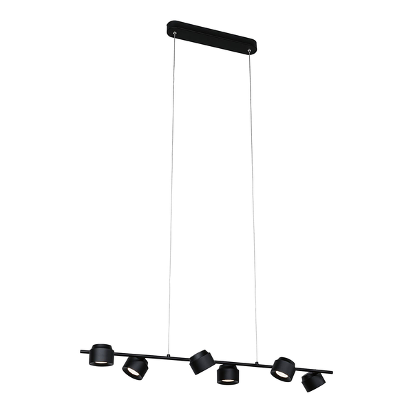 Pendelleuchte Puric Pane Wire ZB - Aluminium - Schwarz - 6-flammig